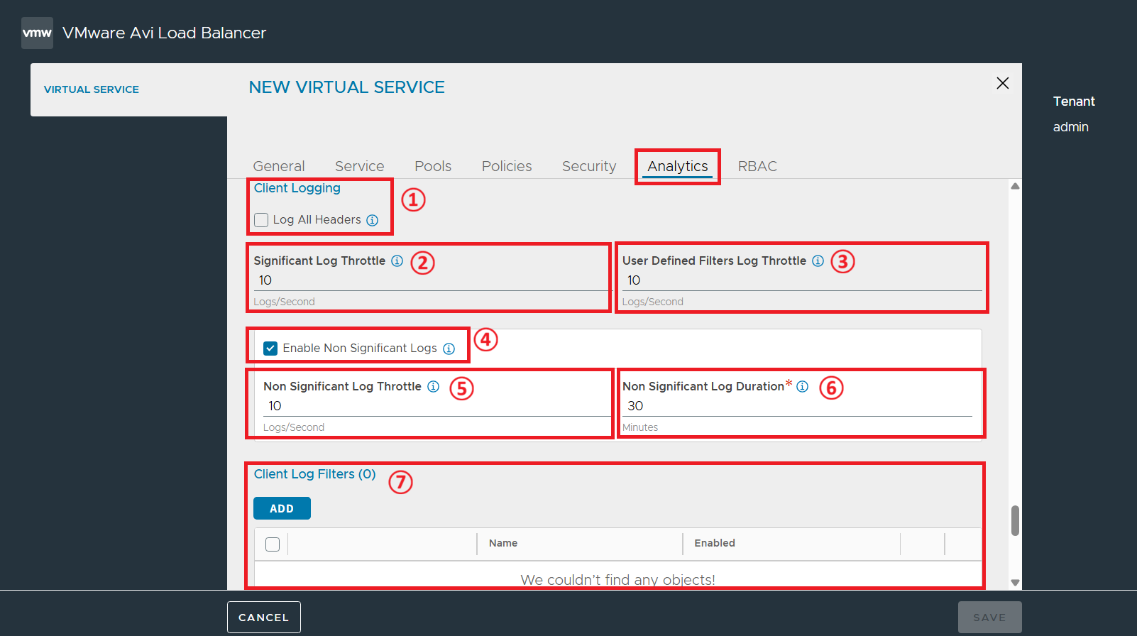Virtual Services 화면