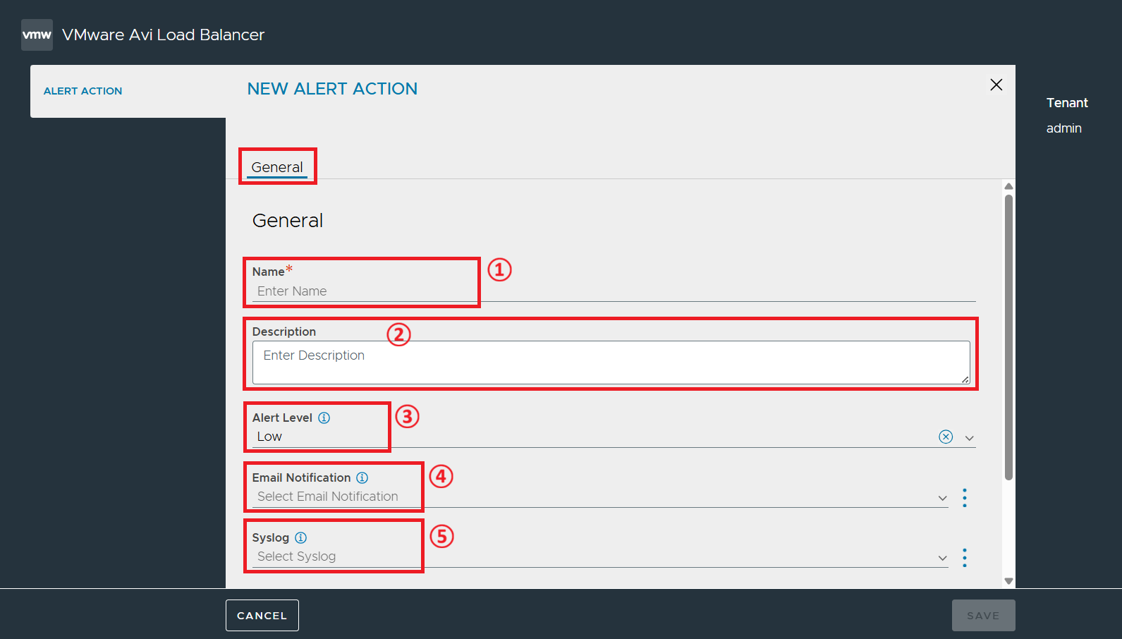 Alert Actions 화면