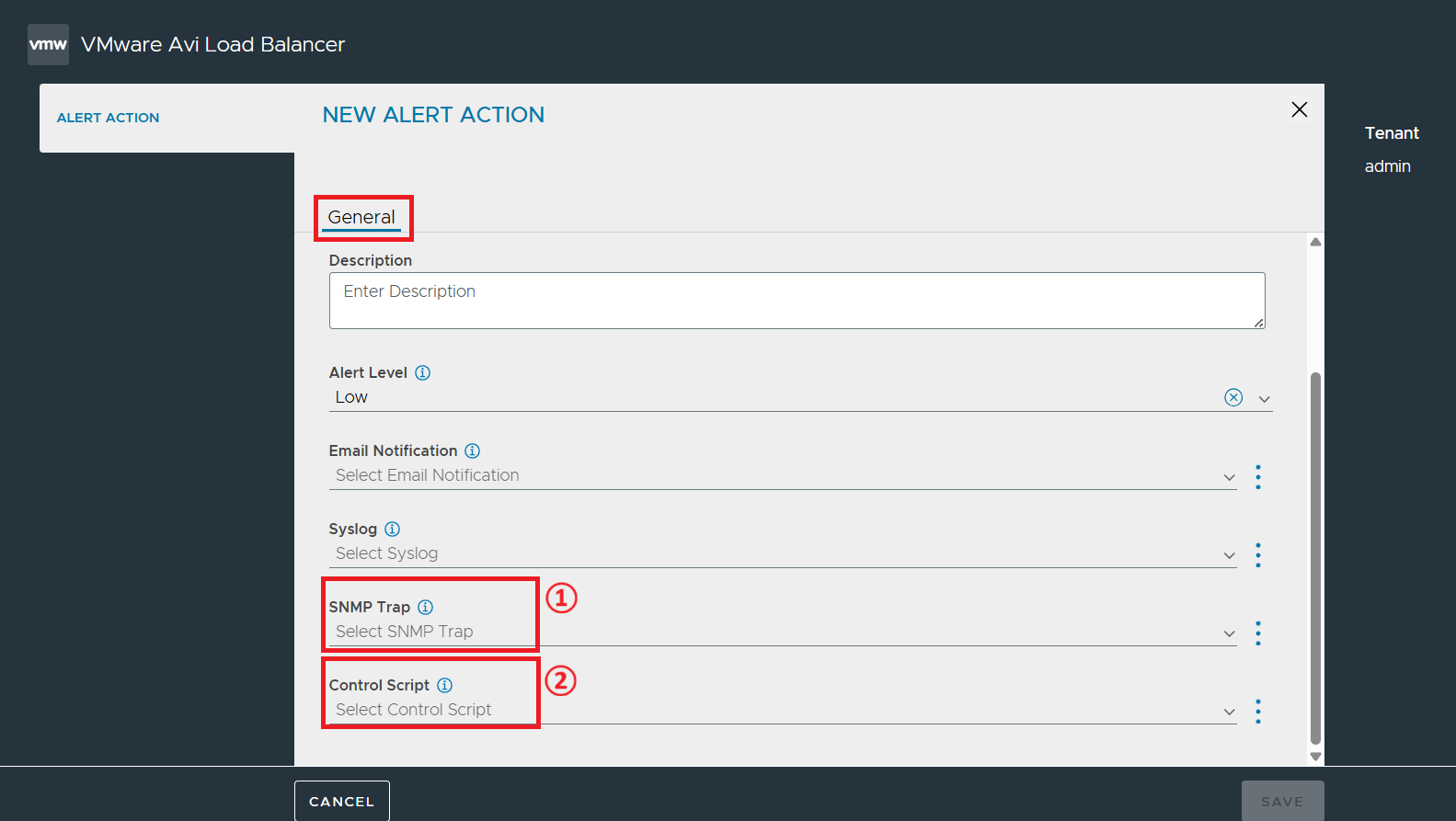 Alert Actions 화면