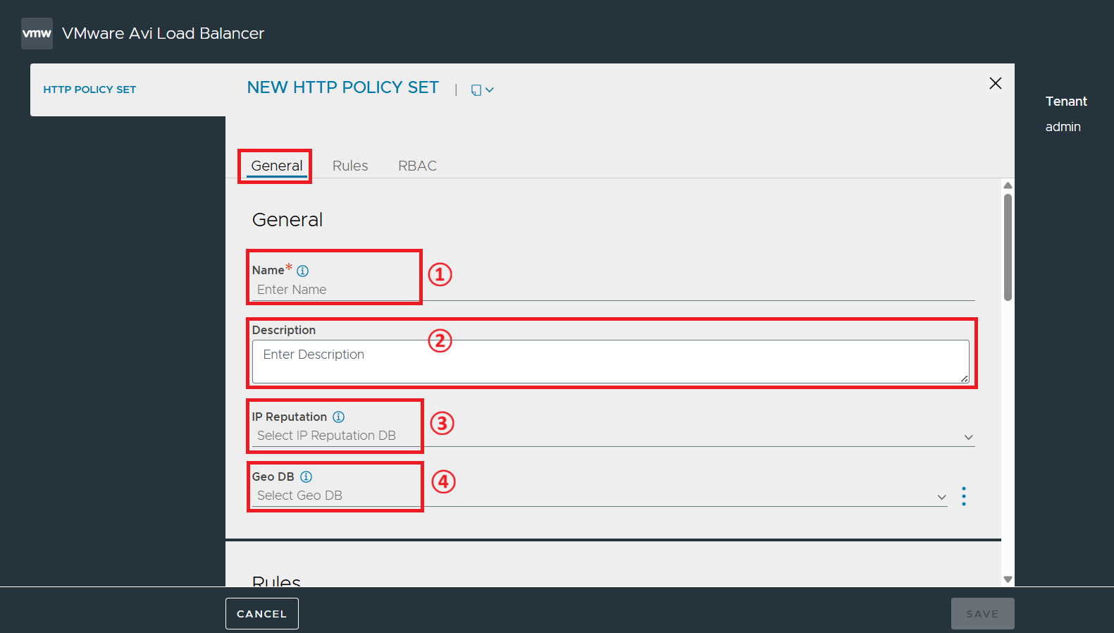 HTTP Policy Set 화면