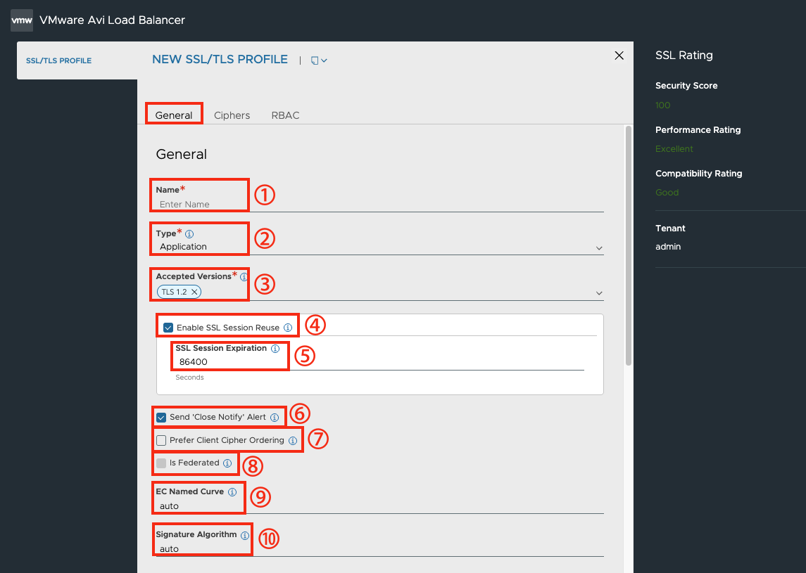 SSL/TLS Profile 화면