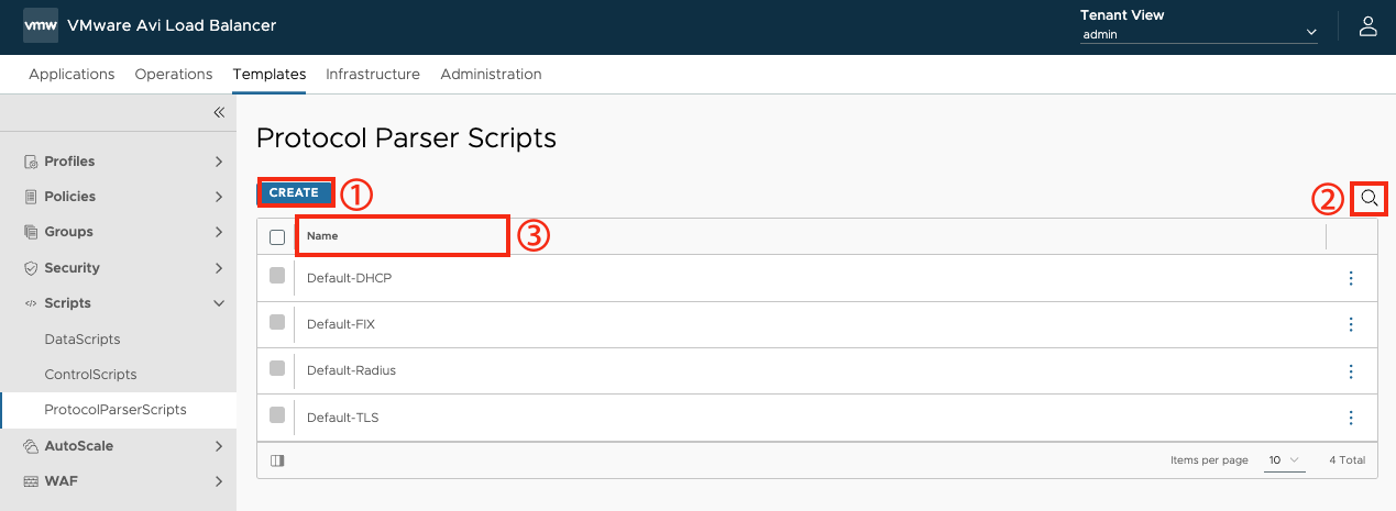 Protocol Parser Scripts 화면