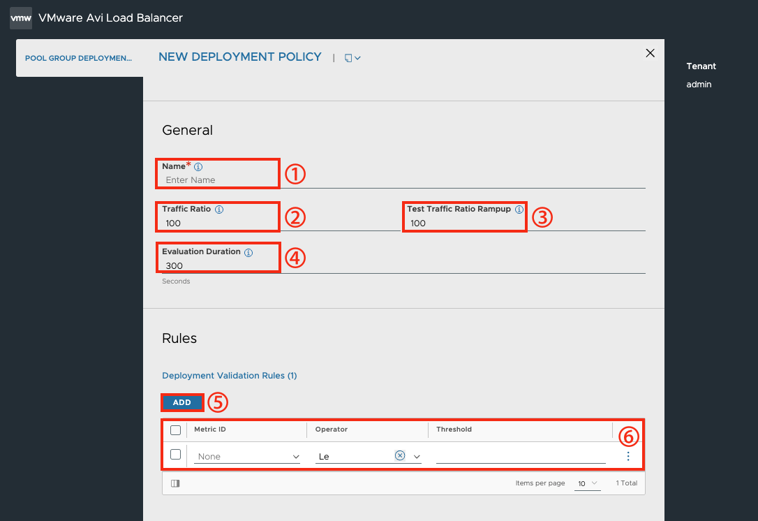 PoolGroup Deployment 화면