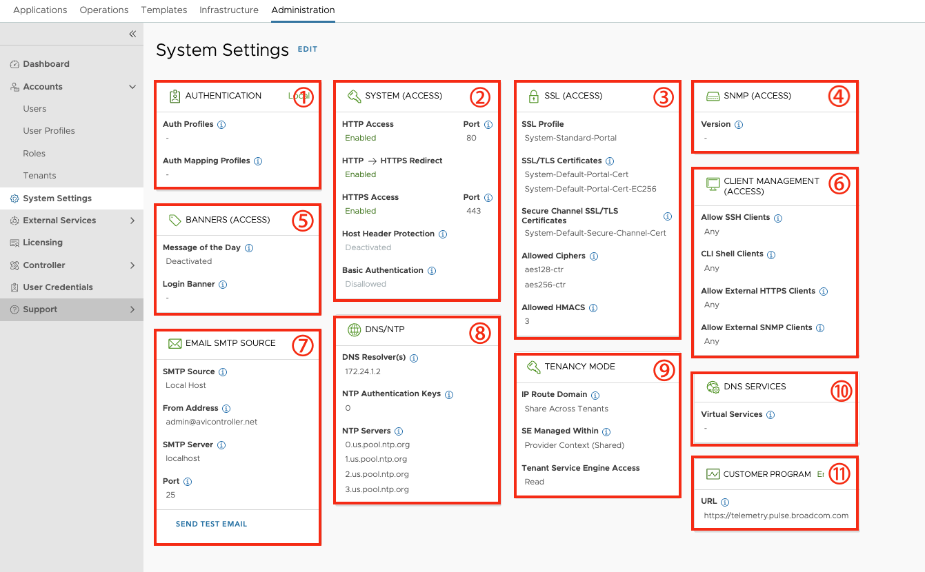 System Settings 화면